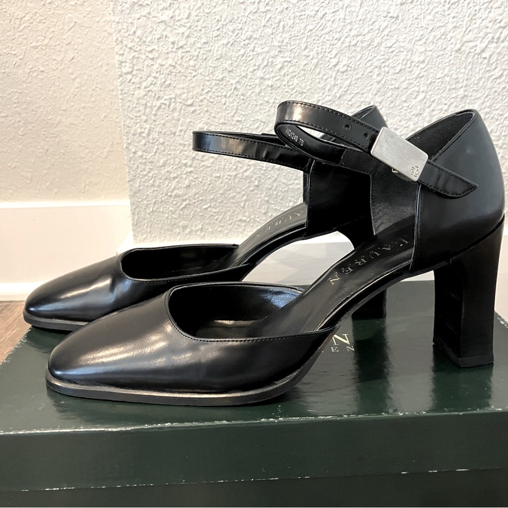Vintage Lauren Ralph Lauren Women’s Mary Jane Block Heel, Ankle Strap Shoes 7B